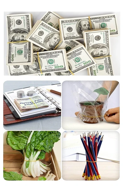 Ambalaj Lastiği 100 Gr Plastik Kutulu 1 Paket Mikro 38 mm Para Lastigi Paket Lastiği Kopmaz %100 Kauçuk Elastik Kaliteli - 2