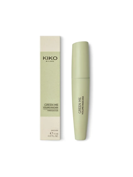 Kiko Hacim Veren ve Kıvırıcı Etkili Maskara - New Green Me Volume Mascara 101 Pure Black - 2