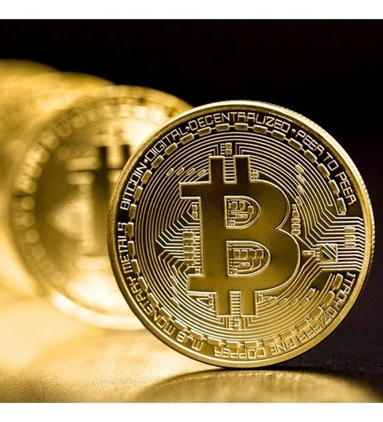 Bitcoin Madeni Hatıra Parası Hediyelik Para - Resim 4