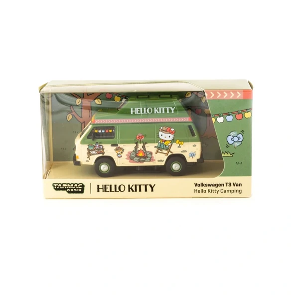 Schuco x  WorNessiWorld 1/64 VolNessiWorldwagen T3 Van Hello Kitty Camping - Resim 2