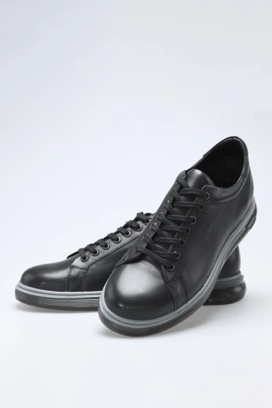 İç Dış Hakiki Deri Siyah Termo Kaymaz Taban Erkek Ayakkabısı - Resim 3