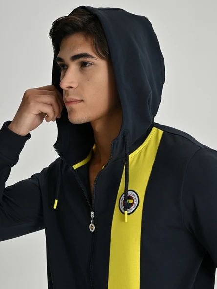 Fenerbahçe S.K. 25/26 Tribün Basic Hoodie Kapüşonlu Fermuarlı Eşofman Üstü Erkek Ceket - Resim 6
