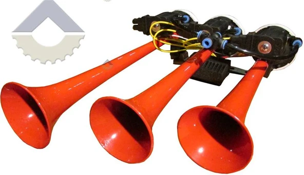 Unıversal Havalı Korna Uclu Dalı İran Sahı Arap Kirmizi 12v - Hido 520b-12 ürün görseli 1