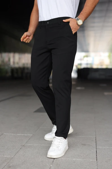 Erkek Slim Fit Likralı Gabardin Pantolon - 5