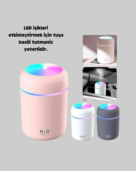 Taşınabilir USB Mini Nemlendirici – LED Aydınlatmalı, Çift Püskürtme Modu - 3