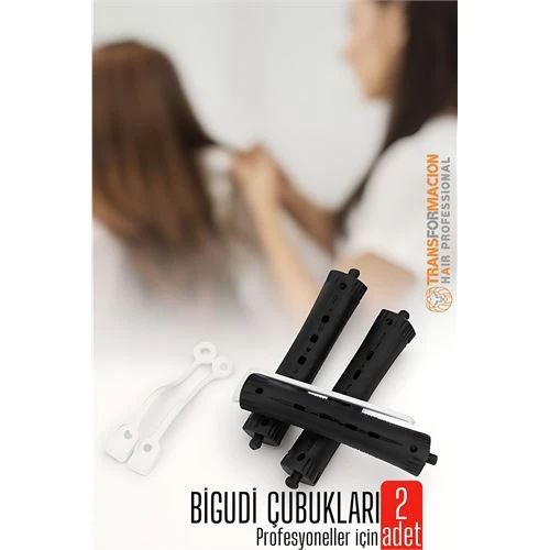 Saç Bigudisi – 2 li Saç Bukle Şekillendirme Seti - Lastikli - Profesyonel ürün görseli 1