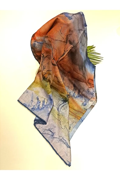 Monalisa Home Lüks Figürlü Gösterişli Dökümlü Eşarp ürün görseli