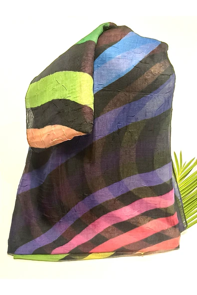 Monalisa Home 90x90 Lüks Figürlü Gösterişli Dökümlü Eşarp ürün görseli