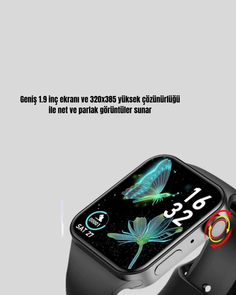 380mAh Bataryalı Akıllı Saat – Arama, Bildirim, AOD Ekran ve Uzun Pil Ömrü - Resim 5