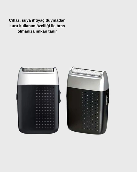 Taşınabilir Şarjlı Tıraş Makinesi – Kuru Kullanım, Özel Sakal Başlıkları - 5