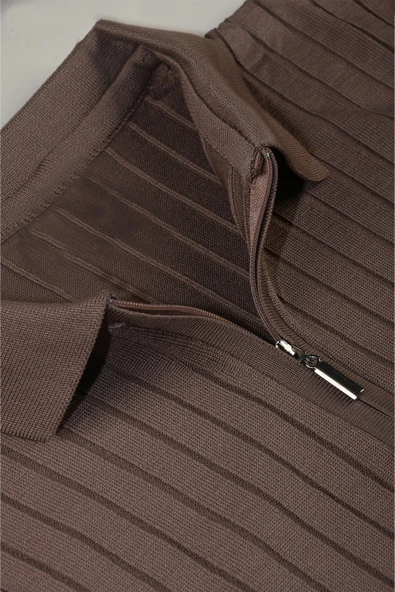 DeepSEA Erkek Slim Fit Polo Yaka Triko Kazak - Yumuşak Dokulu Esnek ve Şık Görünüm 2605305 - Resim 12