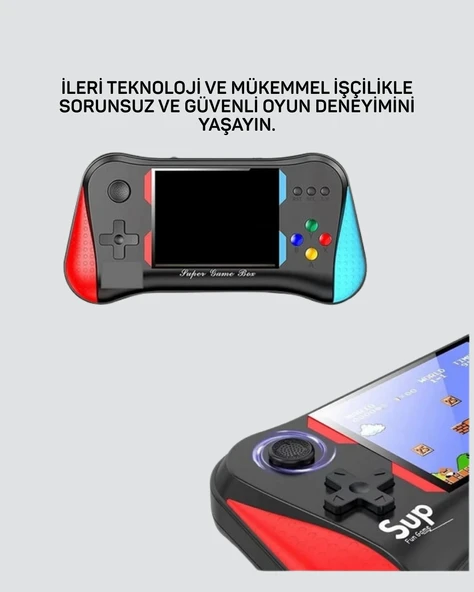 500 Oyunlu 3,5” Elde Taşınabilir Mini Oyun Konsolu – Şarjlı, TV Bağlantılı - Resim 2