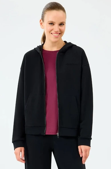 Skechers W Essential Full Zip Sweatshirt S2610016 Kadın Kapüşonlu Fermuarlı  Sweatshirt - Resim 2