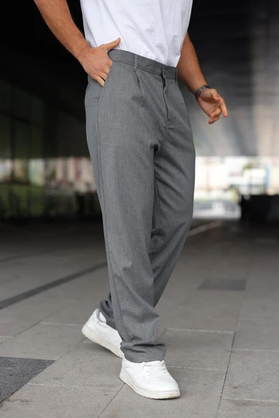 Erkek Beli Lastikli Baggy Pantolon - 3