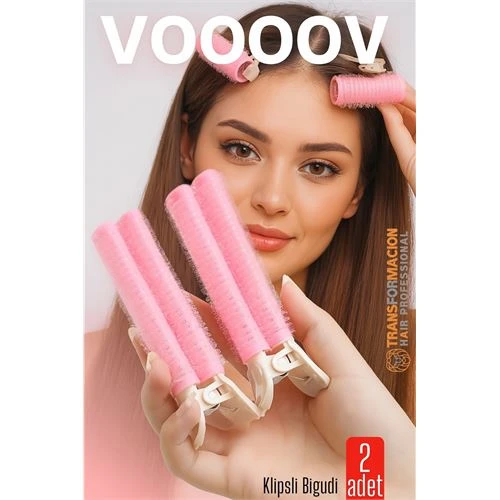 2'li Klipsli Saç Bigudisi Isısız Doğal Bukle Bigudisi Dipten Hacim ve Perçem Şekillendirme İçin ürün görseli 1