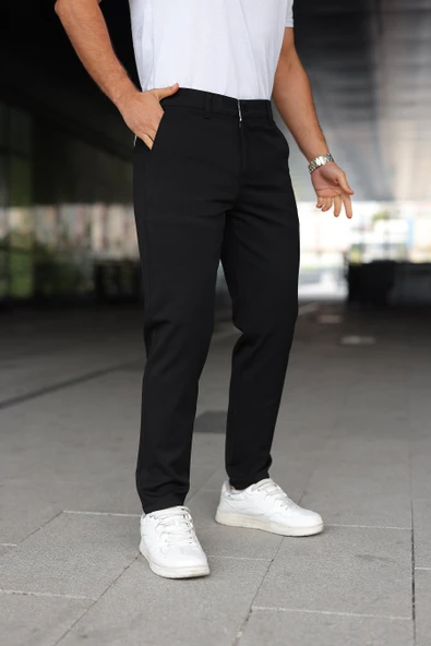 Erkek Slim Fit Likralı Gabardin Pantolon - 6