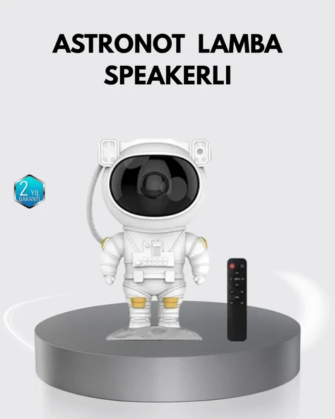 Astronot Şekilli Galaxy Projeksiyon Lambası Nebula Efektli Dekoratif Lamba