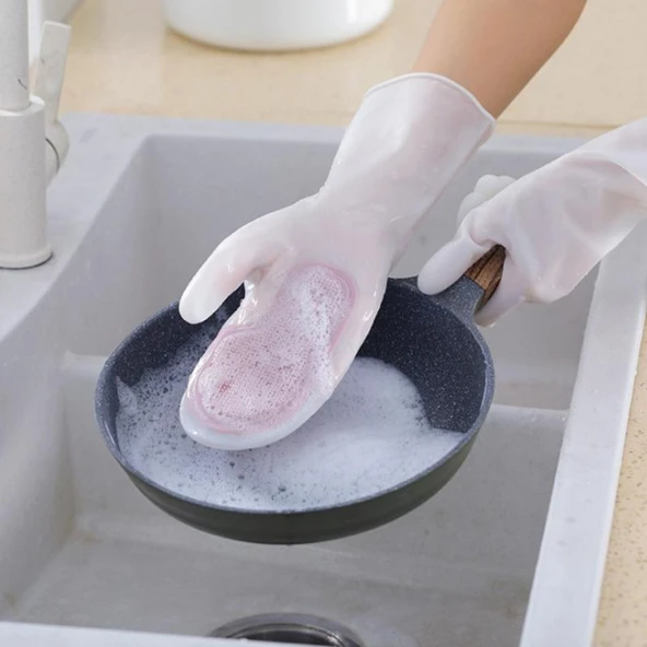 Silikon Bulaşık Yıkama Eldiveni - Resim 4
