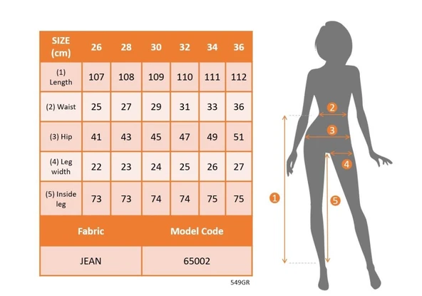 Kadın Yüksek Bel Yanları Lastik önü Düğmeli Kot Pantolon - Resim 5