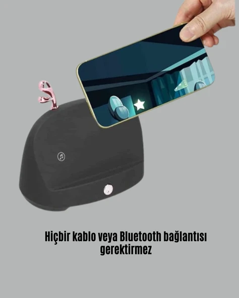 Kablosuz Telefon Tutucu ve Bluetooth Hoparlör – Pratik ve Şık Ses Çözümü - Resim 3