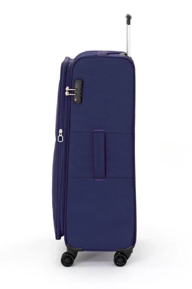 Pierre Cardin 2'li Valiz Seti Büyük Ve Orta Boy Lüx Kumaş Valiz Lacivert 04pc4200 - Resim 4