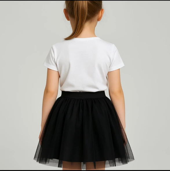 GALA kız çocuk  beli lastikli tütülü etek - Resim 8