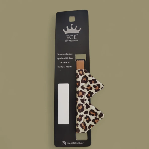 ECE EL YAPIMI YUMUŞAK KUMAŞ AYARLANILABİLİR  KEDİ TASMASI ürün görseli
