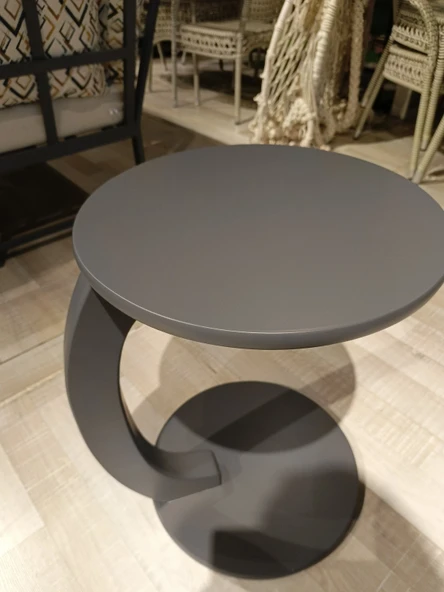 MERCANMOBİLYA Tekerlekli C Sehpa Yan sehpa  Antrasit Zigonsehpa Koltuksehpası