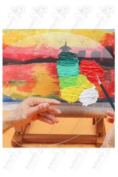 Pleksi Akrilik Resim Paleti 20x30 3mm 1 Adet Oval Palet Plastik Şeffaf Resim Boya Paleti Orta Boy Boyama Tepsisi - 5