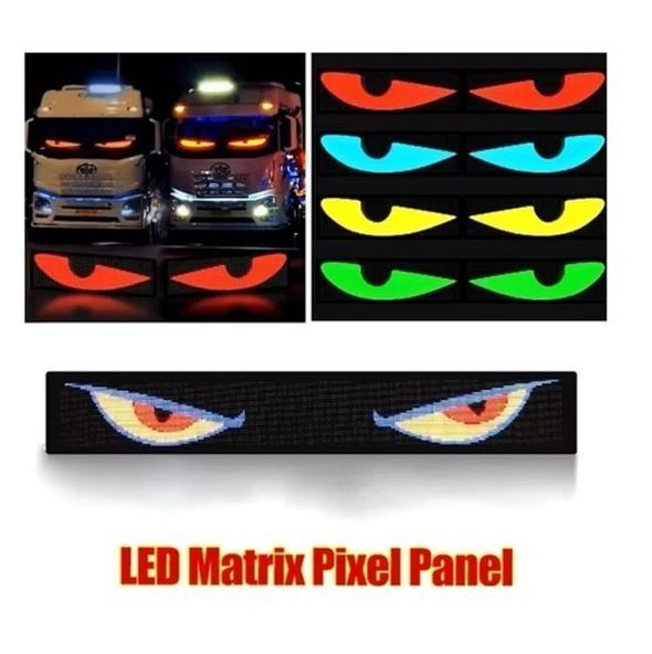 Matrix LED Panel Cama Yapışan Telefon Kontrollü LED Panel Mega Boy 12X60 cm - Resim 5