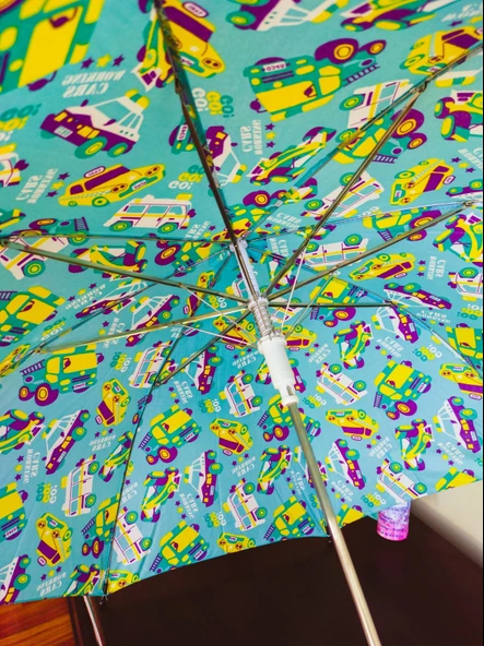 71cm Katlanır Kılıflı Düdüklü Çocuk Şemsiyesi Yağmur Kış Sonbahar - 5