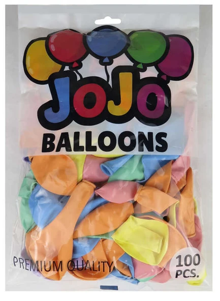 BALON DÜZ 12 İNC (JOJO BALLOONS)MAKARON KARIŞIK 100 ADET - Resim 2