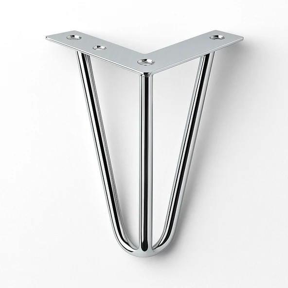 Mobilya Ayağı Üçgen Modern Tasarım Koltuk Sehpa Masa TV Ünitesi Uyumlu 12 cm Krom Gümüş Metal - Resim 5