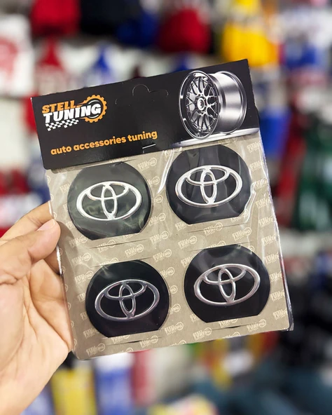 Universal Araç Uyumlu, Toyota Jant Göbeği Arması, Sticker 4'lü Set 60mm - Resim 2
