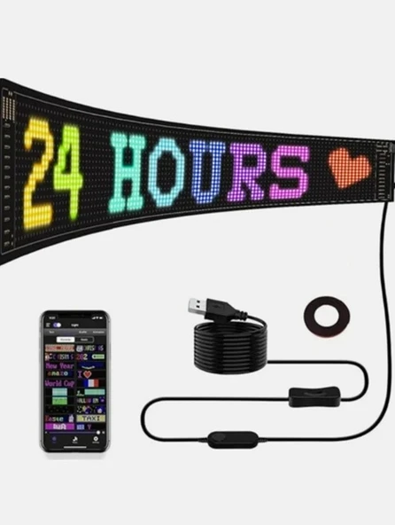 Matrix LED Panel Cama Yapışan Telefon Kontrollü LED Panel Mega Boy 12X60 cm - Resim 4