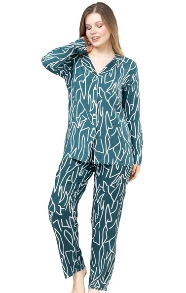 Premium Pamuklu Kumaş Kadın Pijama Takımı S/3XL ürün görseli