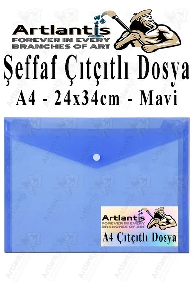 A4 Çıtçıtlı Dosya Şeffaf Renkli Zarf Dosya 1 Adet Çıt Çıtlı Dosya Su Geçirmez 100 Yaprak Kapasite - 3