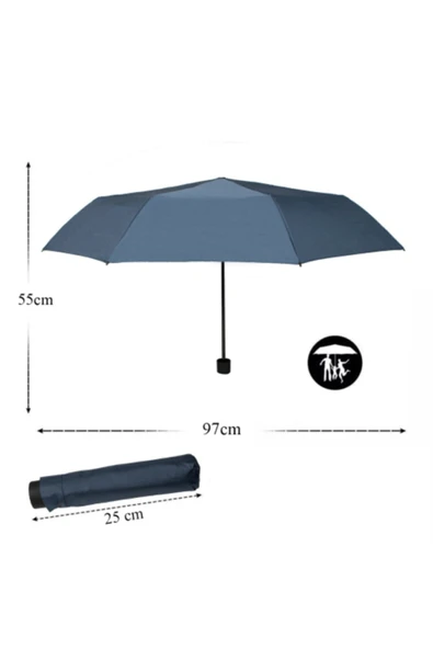 Mini Çanta Boy Bayan Şemsiyesi Lacivert  Şemsiye - Resim 5