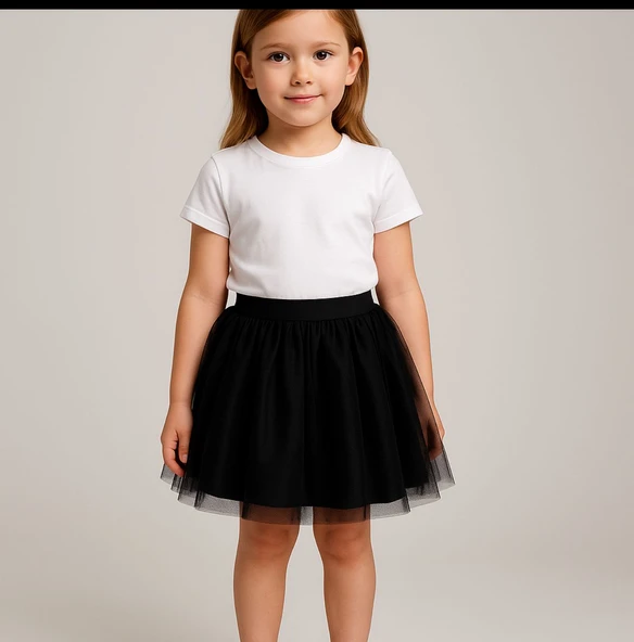 GALA kız çocuk  beli lastikli tütülü etek - Resim 6