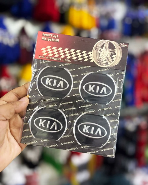 Universal Araç Uyumlu, Kia Jant Göbeği Arması, Sticker 4'lü Set 60mm - Resim 2