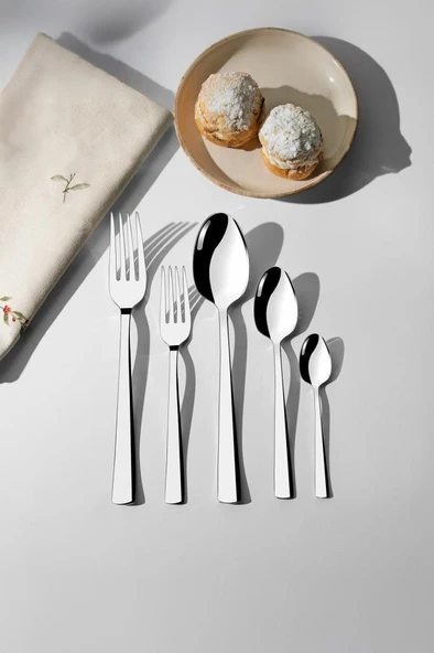 Nehir Deniz Sade 6 Kişilik 30 Parça Çatal Kaşık Takımı ürün görseli