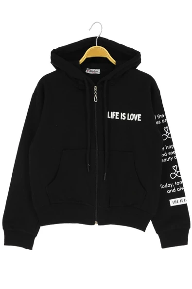 Kız çocuk Hırka Baskılı Kışlık Şardonlu - 4