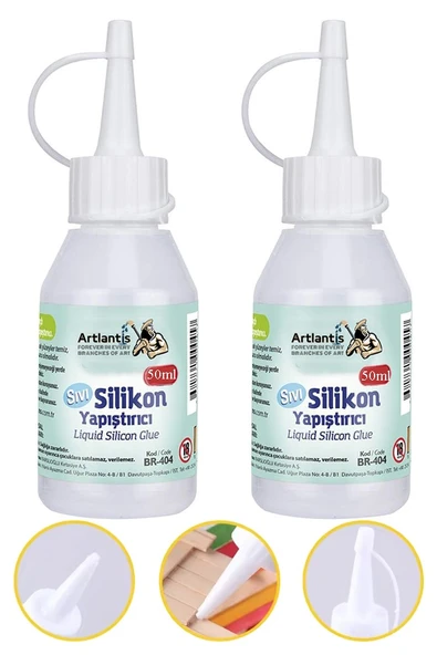 Sıvı Silikon Yapıştırıcı 50 ml 2 Adet Brons Silikon Yapıştırıcı Sıvı 50 gr Plastik Cam Mermer Kağıt Karton Tahta Köpük ürün görseli