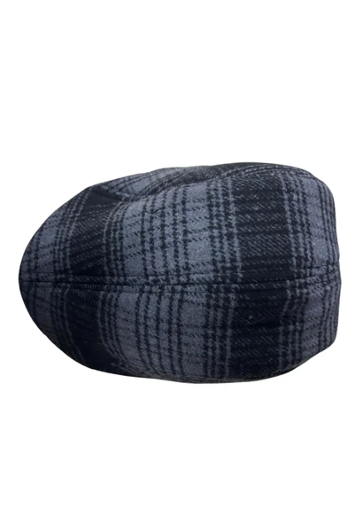 Kışlık Kulaklı Ekose Ördek Şapka Koyu Renk - 2