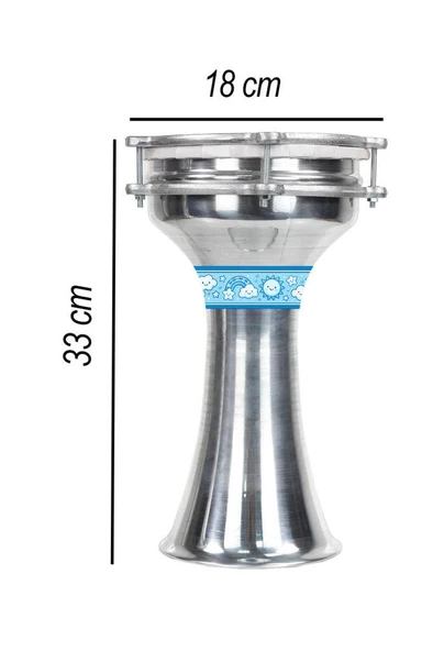 Midex DBK-02BL Çocuklar İçin 2 Numara Alüminyum Darbuka Seti (33 x 18 cm) - Resim 2