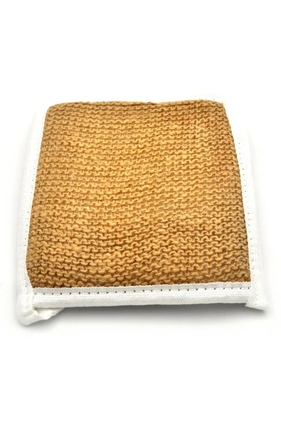 Doğal Jüt İp Eldiven Tipi Kare Banyo Lifi Hamam Vücud Kesesi 16x20 cm. ürün görseli
