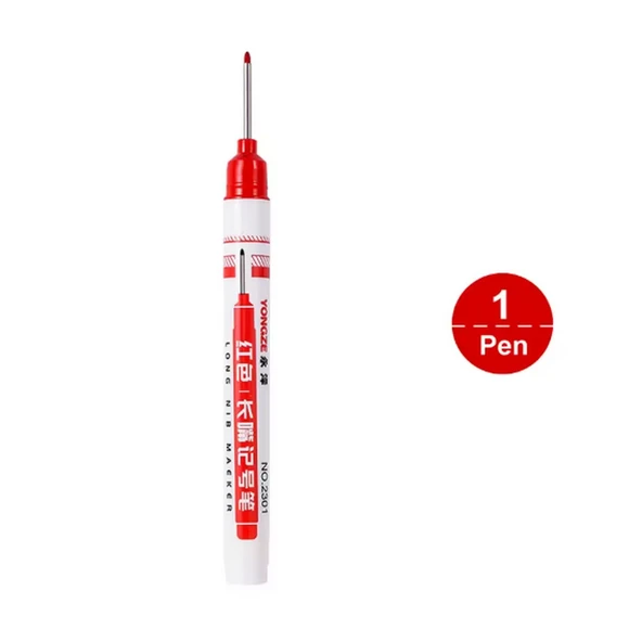 Derin Konum İşaretleme Kalemi, Marangoz, Mobilya, Demir Doğrama, Duvar, 1 Adet, Kırmızı Renk ürün görseli