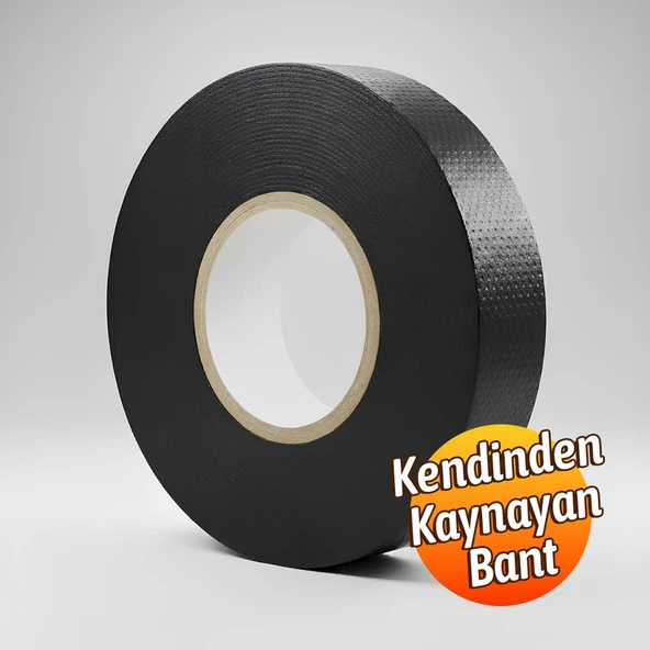 Siyah Kendinden Kaynayan Silikon Soğuk Sarma Eriyen Bant 19mm x 5m Tekli Hava Su Elektrik İzolasyonu - Resim 2