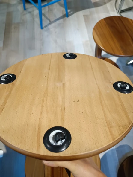 MERCANMOBİLYA Ahşaprenk Tekerlekli C Sehpa  Yan sehpa Zigonsehpa Koltuksehpası - 4