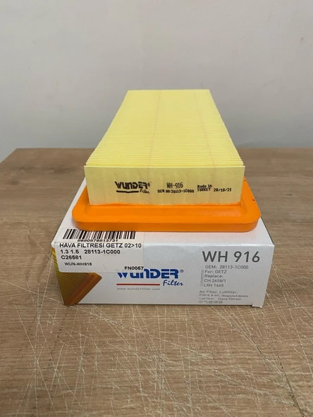 Wunder WH916 Hava Filtresi Hyundai Getz (2002-2010) 1.1 - 1.2 - 1.3 - 1.4 - 1.5 281131C000